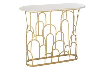 Console Moza Metaal/Marmer Goud