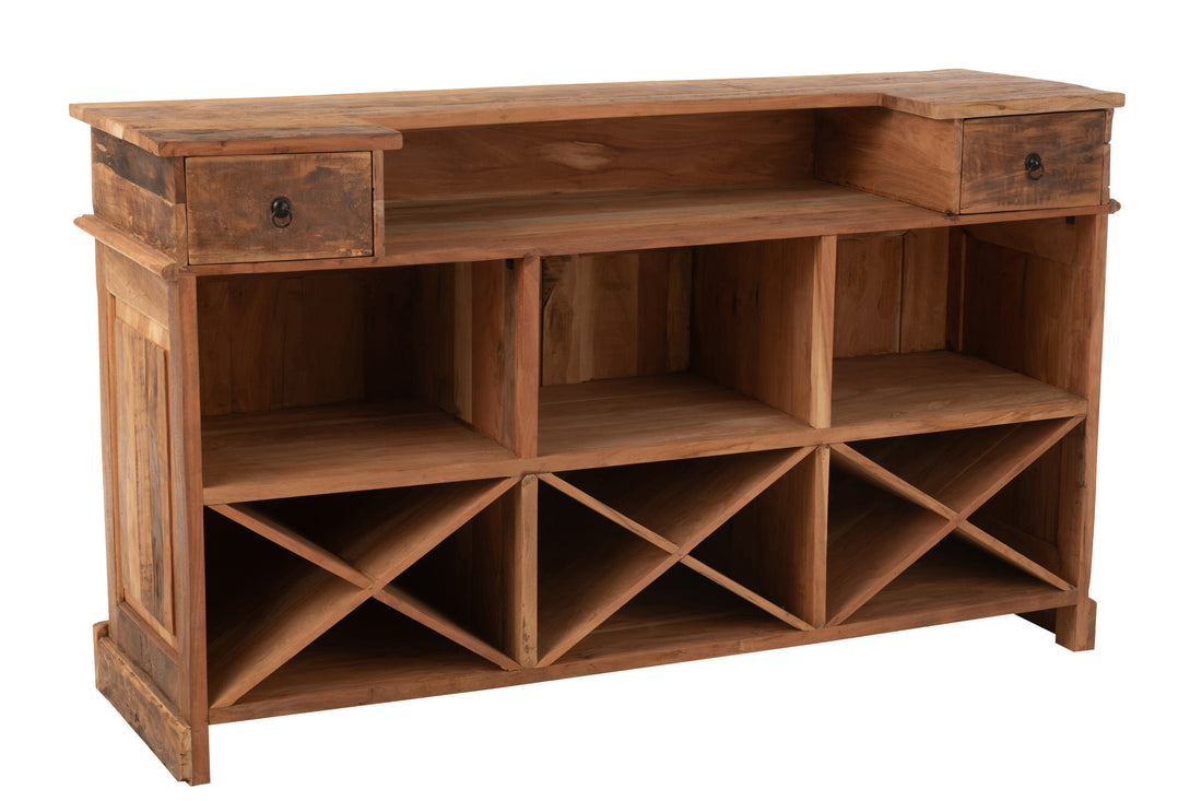 Bar 2 laden Gerecycled Hout Natuurlijk
