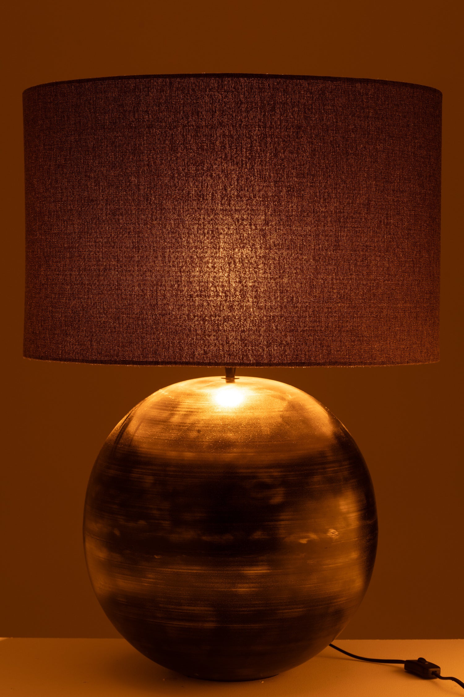 Lamp + Kap Schaal Metaal Zwart Groot