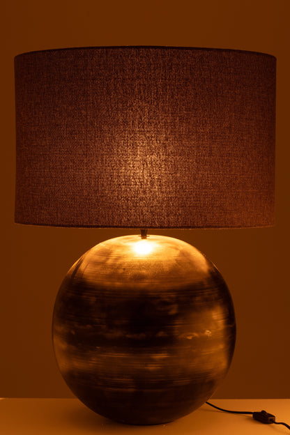 Lamp + Kap Schaal Metaal Zwart Groot