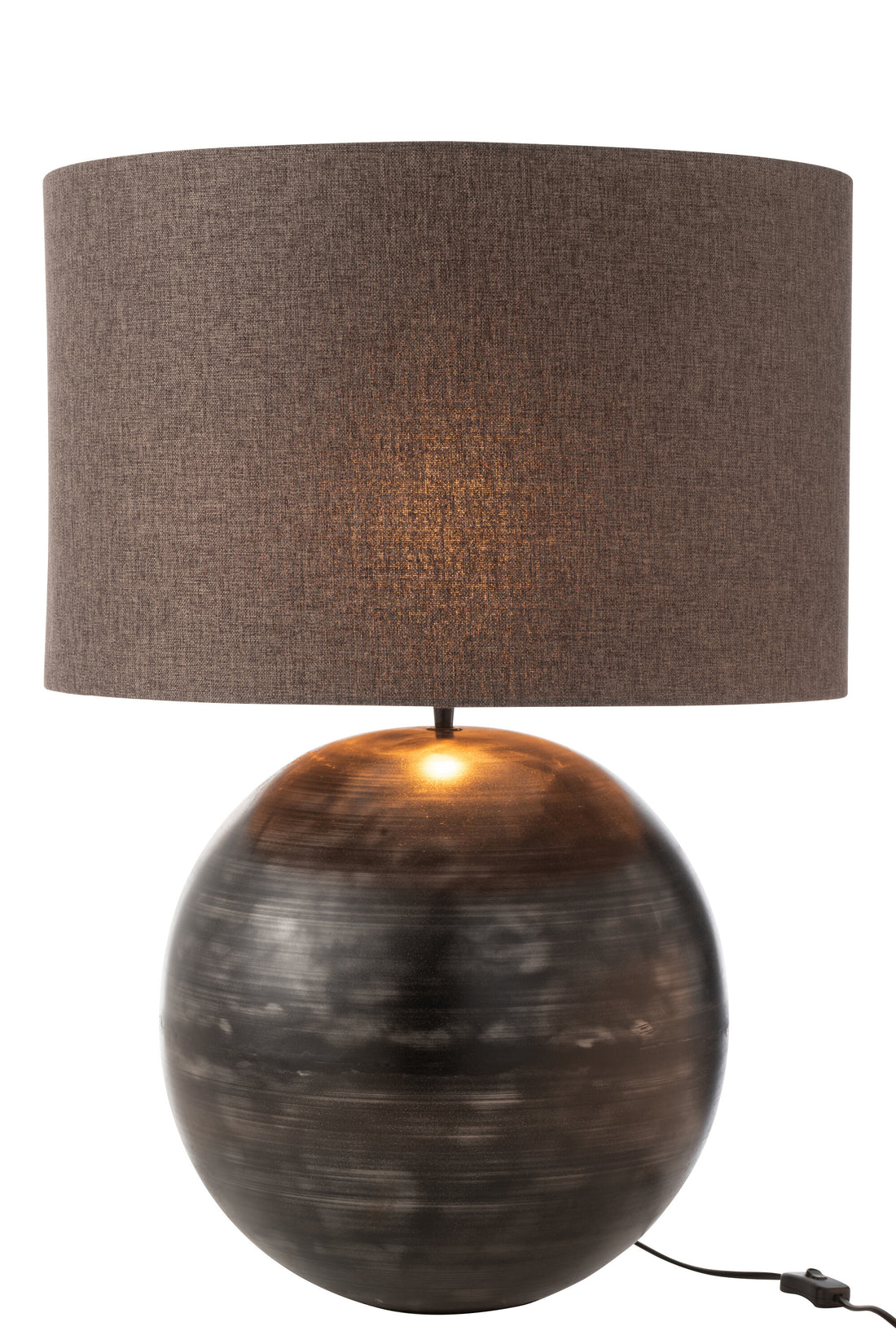 Lamp + Kap Schaal Metaal Zwart Groot