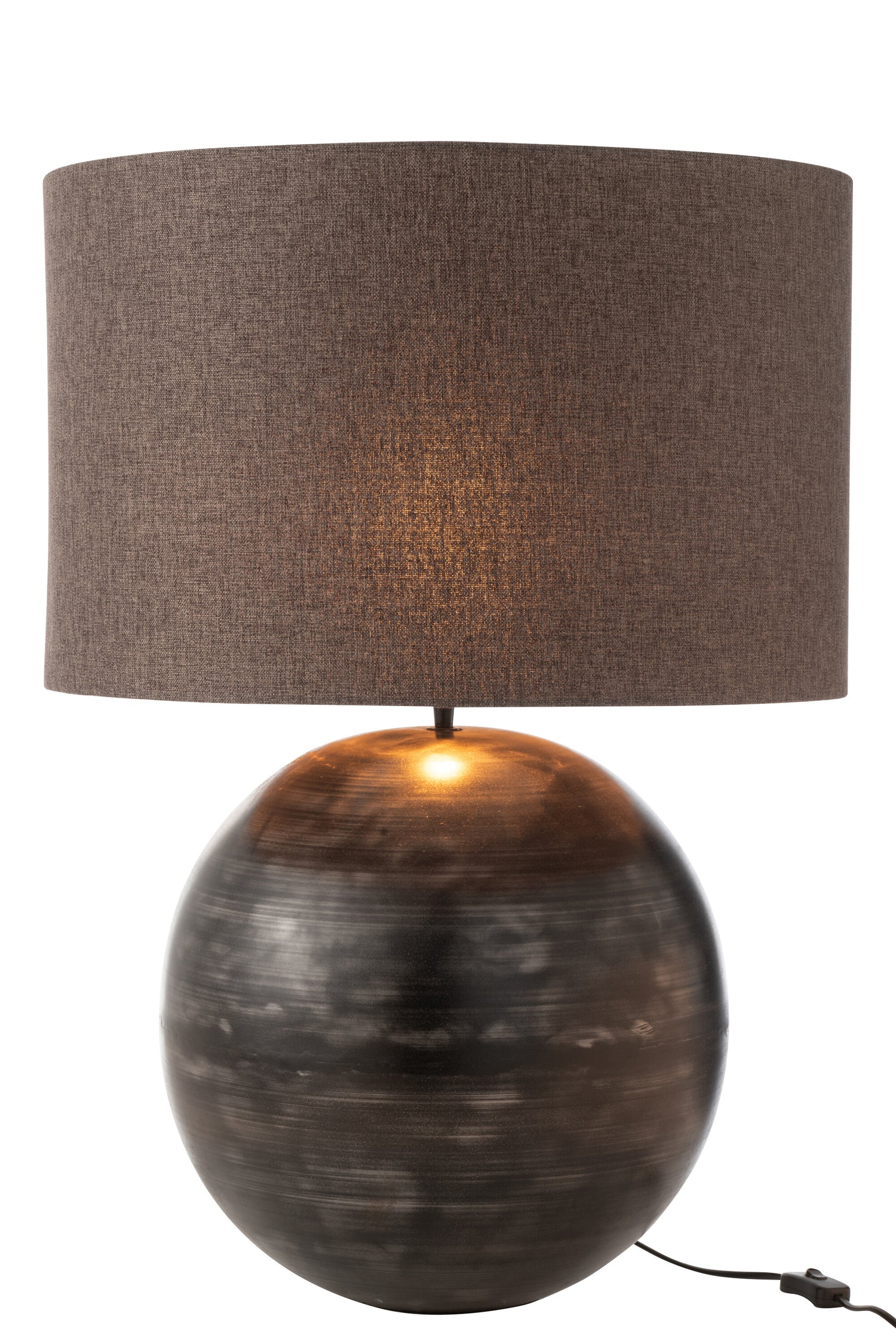 Lamp + Kap Schaal Metaal Zwart Groot