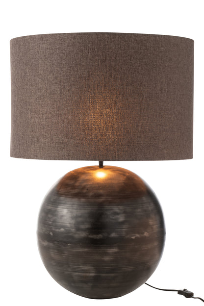 Lamp + Kap Schaal Metaal Zwart Groot