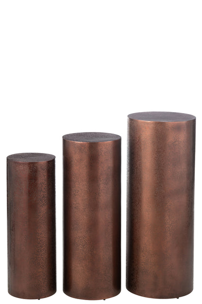 J-Line Set Van 3 Pilaren Rond Metaal Brons