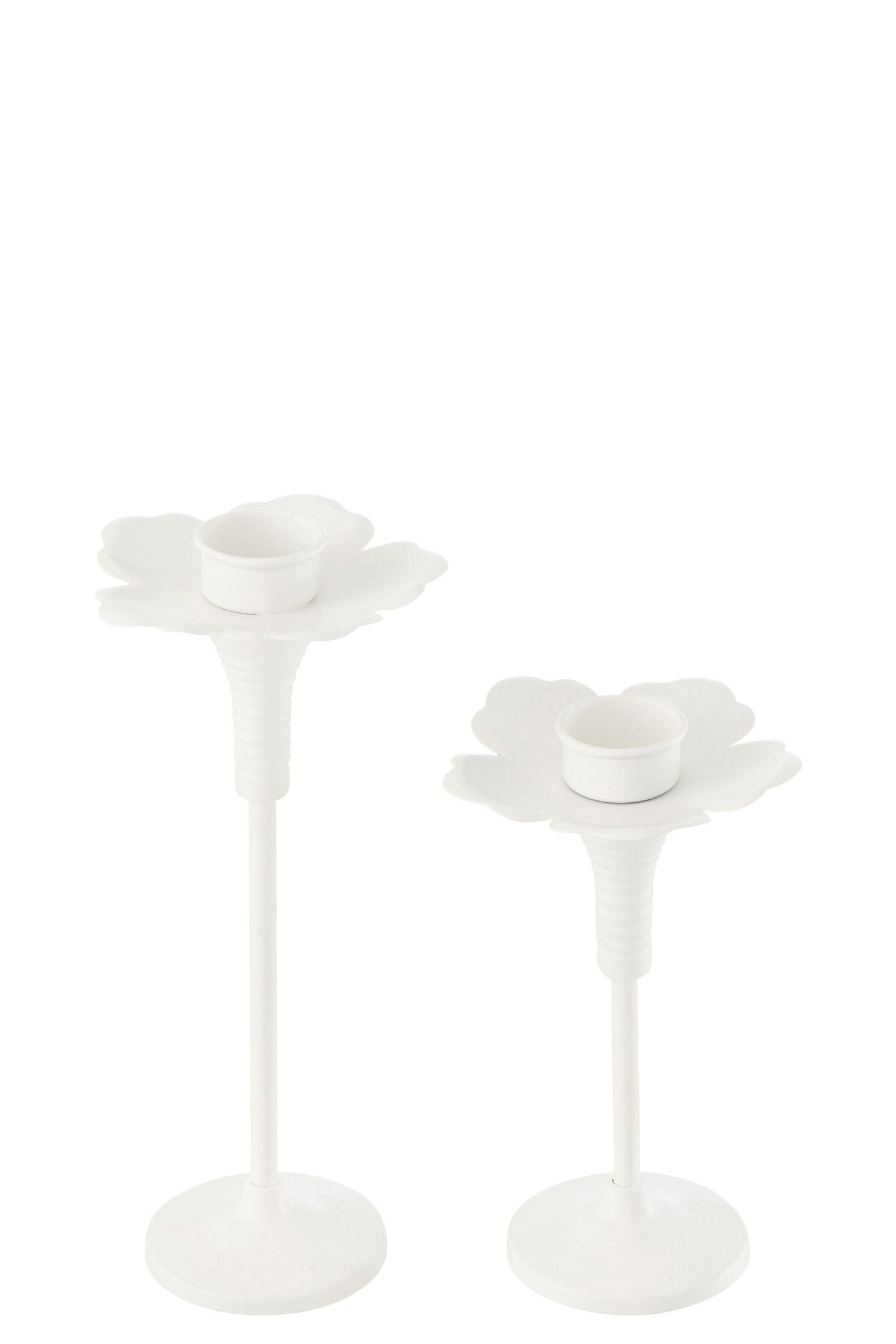 Set van 2 kaarsenhouders Oldies Metaal Wit