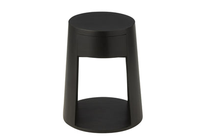 J-Line Bijzettafel Drawn Mango Hout/Mdf Zwart