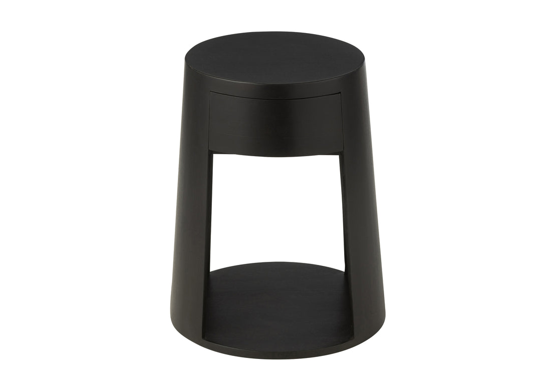 J-Line Bijzettafel Drawn Mango Hout/Mdf Zwart
