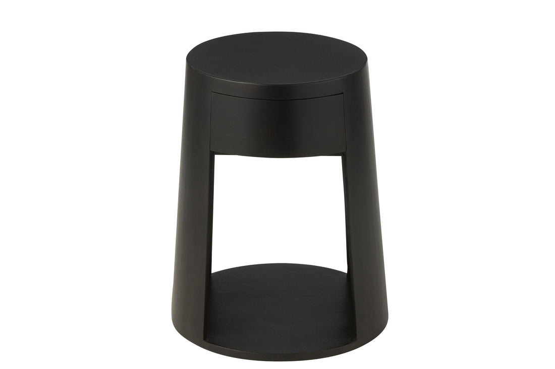 J-Line Bijzettafel Drawn Mango Hout/Mdf Zwart