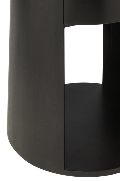 J-Line Bijzettafel Drawn Mango Hout/Mdf Zwart