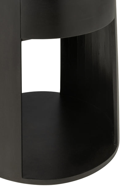 J-Line Bijzettafel Drawn Mango Hout/Mdf Zwart