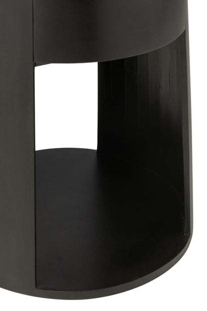 J-Line Bijzettafel Drawn Mango Hout/Mdf Zwart