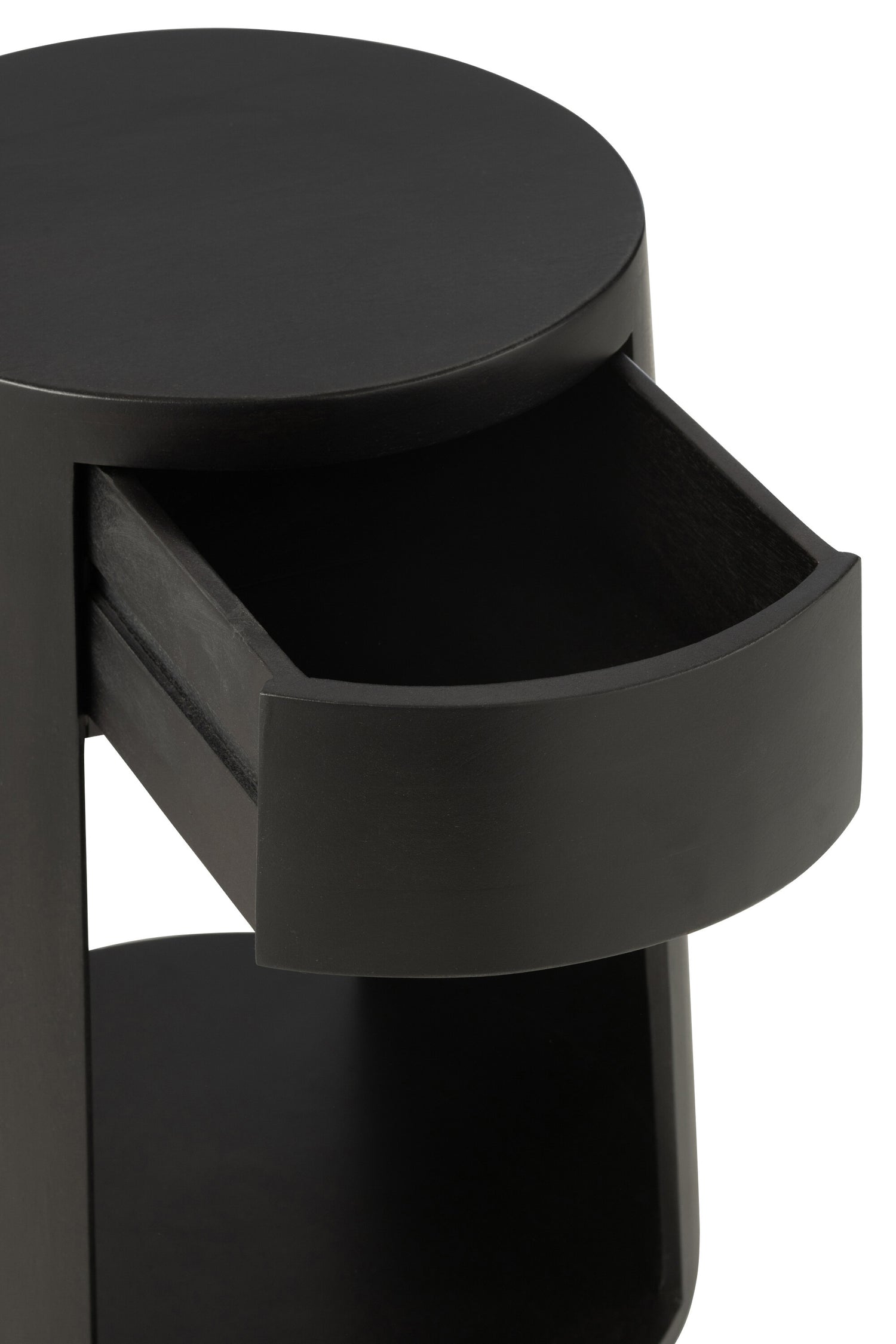 J-Line Bijzettafel Drawn Mango Hout/Mdf Zwart