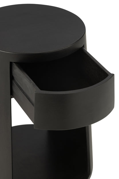 J-Line Bijzettafel Drawn Mango Hout/Mdf Zwart