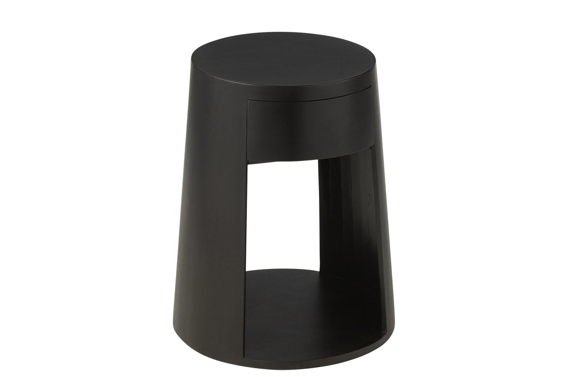 J-Line Bijzettafel Drawn Mango Hout/Mdf Zwart
