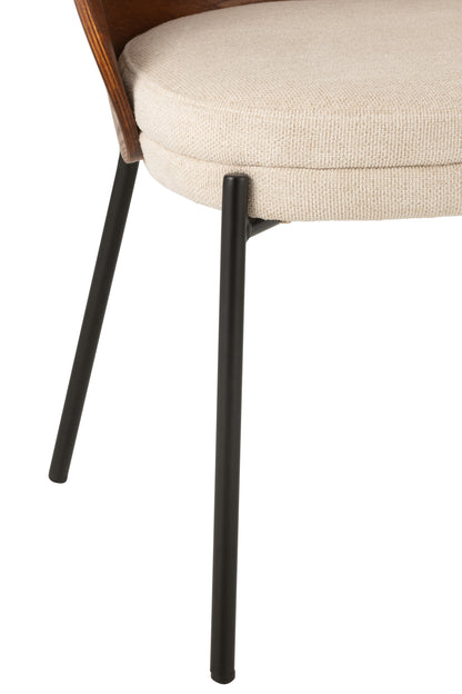 J-Line Stoel Londe Multiplex/Metaal Bruin/Beige