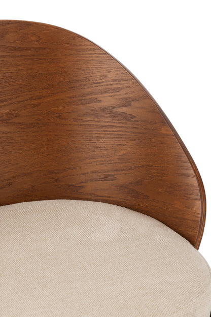 J-Line Stoel Londe Multiplex/Metaal Bruin/Beige