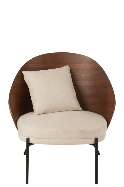 Lounge stoel enkelvoudig triplex/metaal bruin/grijs