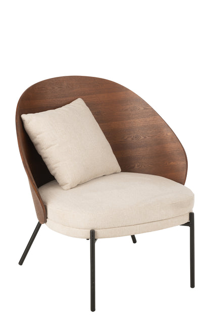 Lounge stoel enkelvoudig triplex/metaal bruin/grijs
