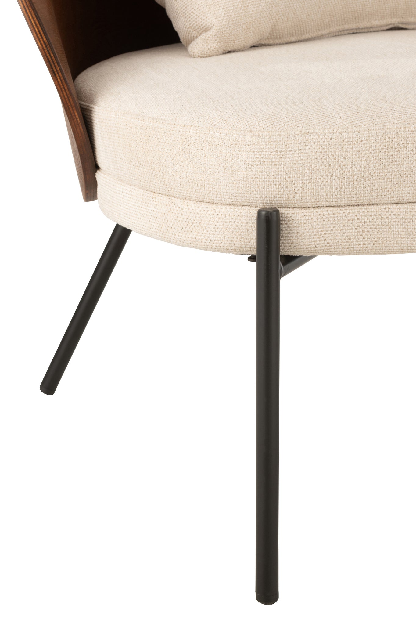 Lounge stoel enkelvoudig triplex/metaal bruin/grijs