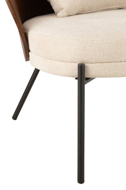 Lounge stoel enkelvoudig triplex/metaal bruin/grijs