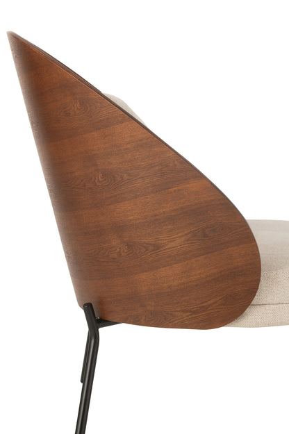Lounge stoel enkelvoudig triplex/metaal bruin/grijs