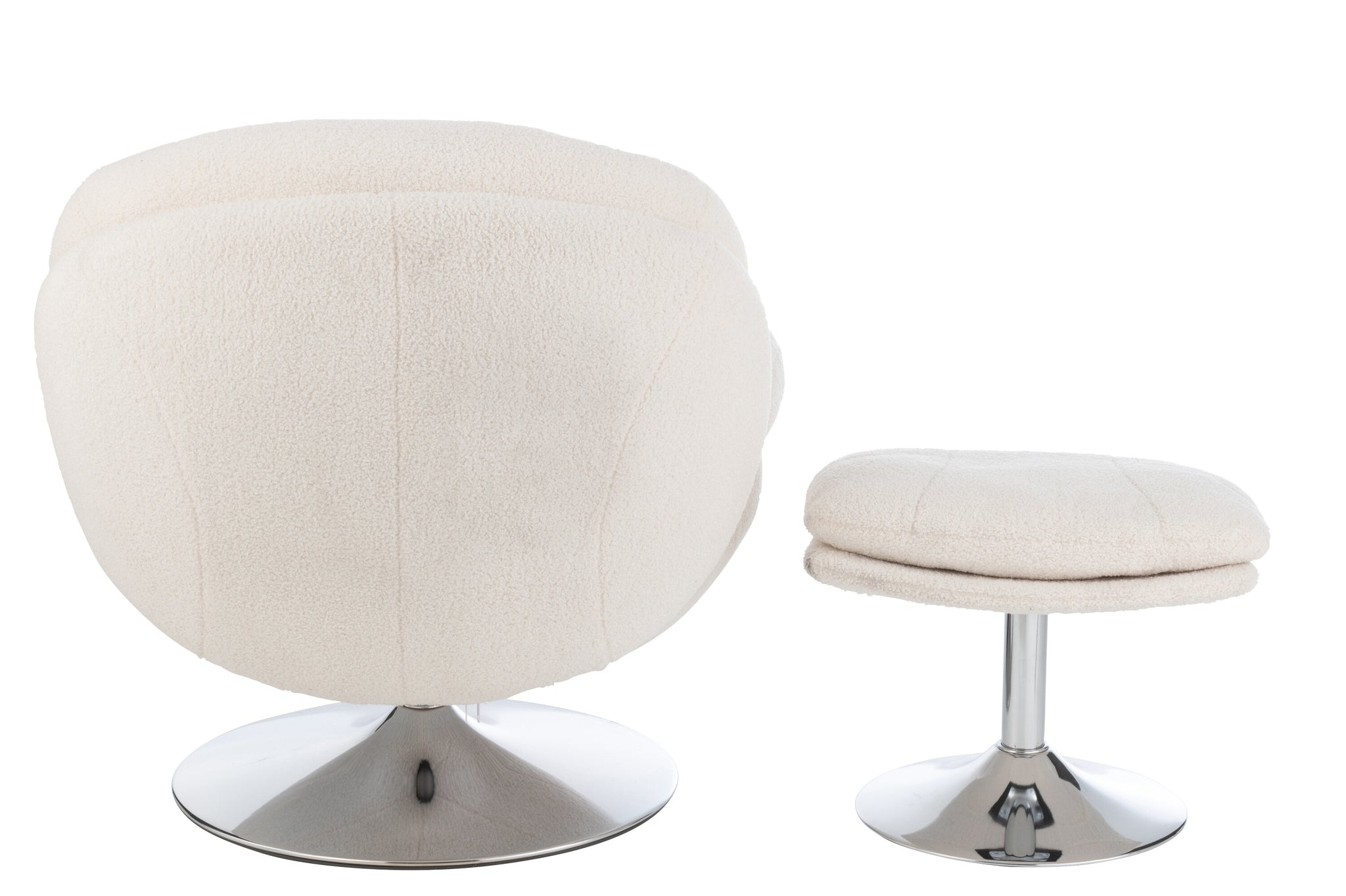 J-Line Relax Zetel+ Voetbank Metaal/Multiplex Creme/Zilver