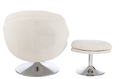J-Line Relax Zetel+ Voetbank Metaal/Multiplex Creme/Zilver