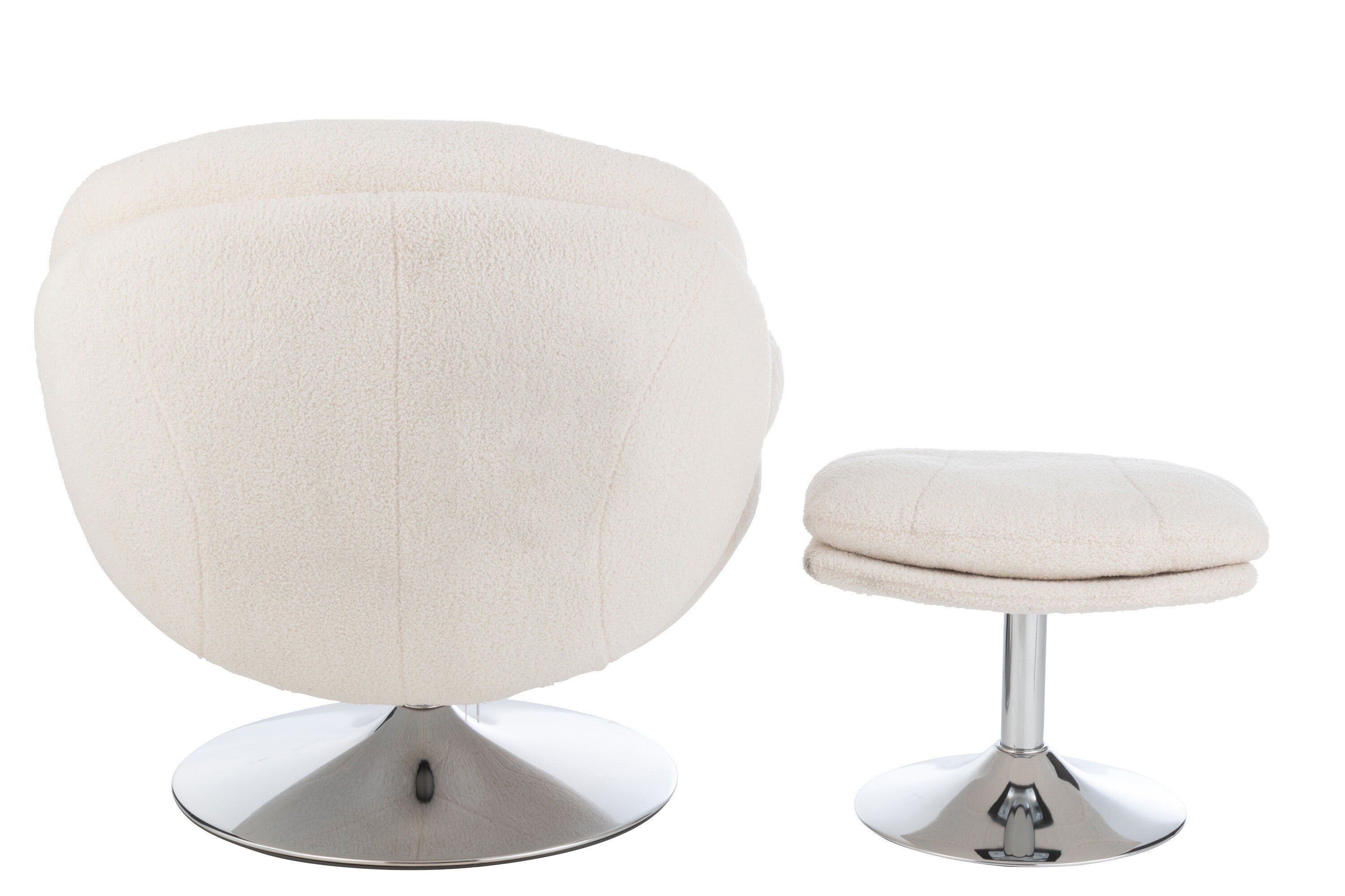 J-Line Relax Zetel+ Voetbank Metaal/Multiplex Creme/Zilver