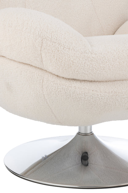 J-Line Relax Zetel+ Voetbank Metaal/Multiplex Creme/Zilver