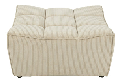 J-Line Poef Grid Populierenhout/Schuim Beige