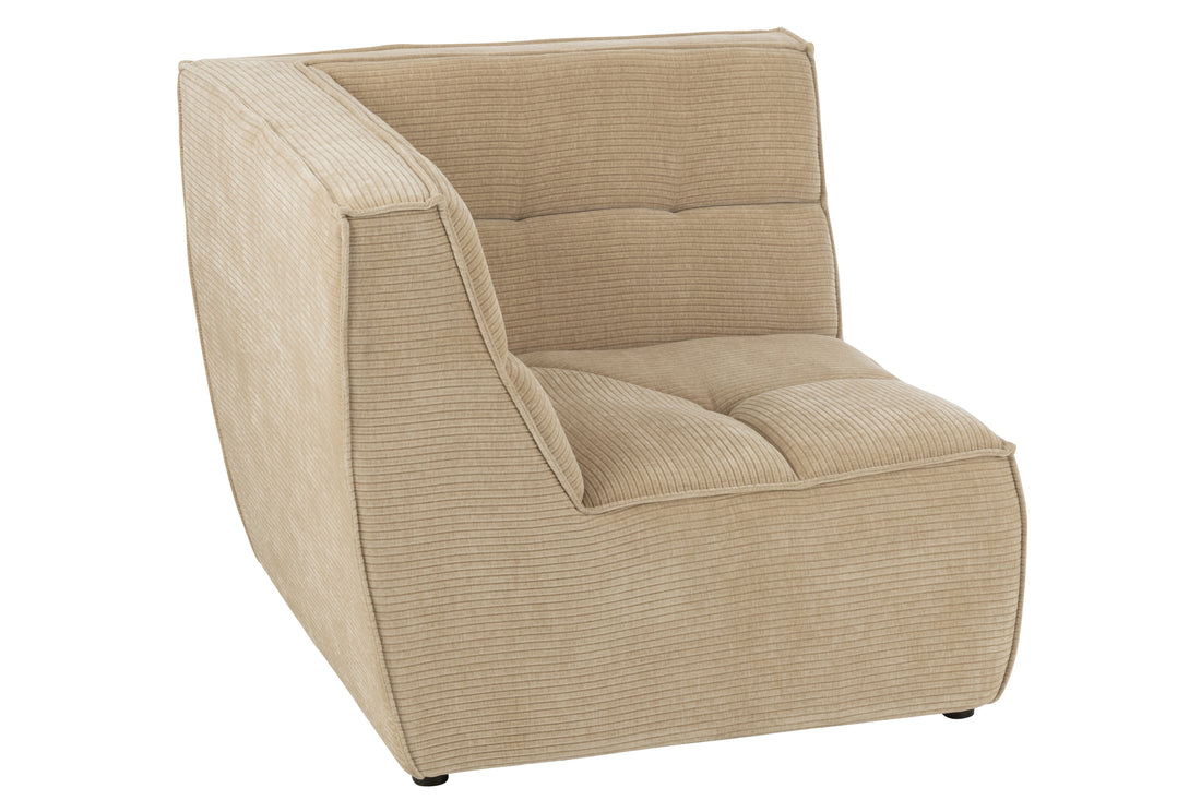 J-Line Hoekzetel Grid Populierenhout/Mousse Donker Beige