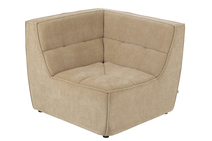 J-Line Hoekzetel Grid Populierenhout/Mousse Donker Beige