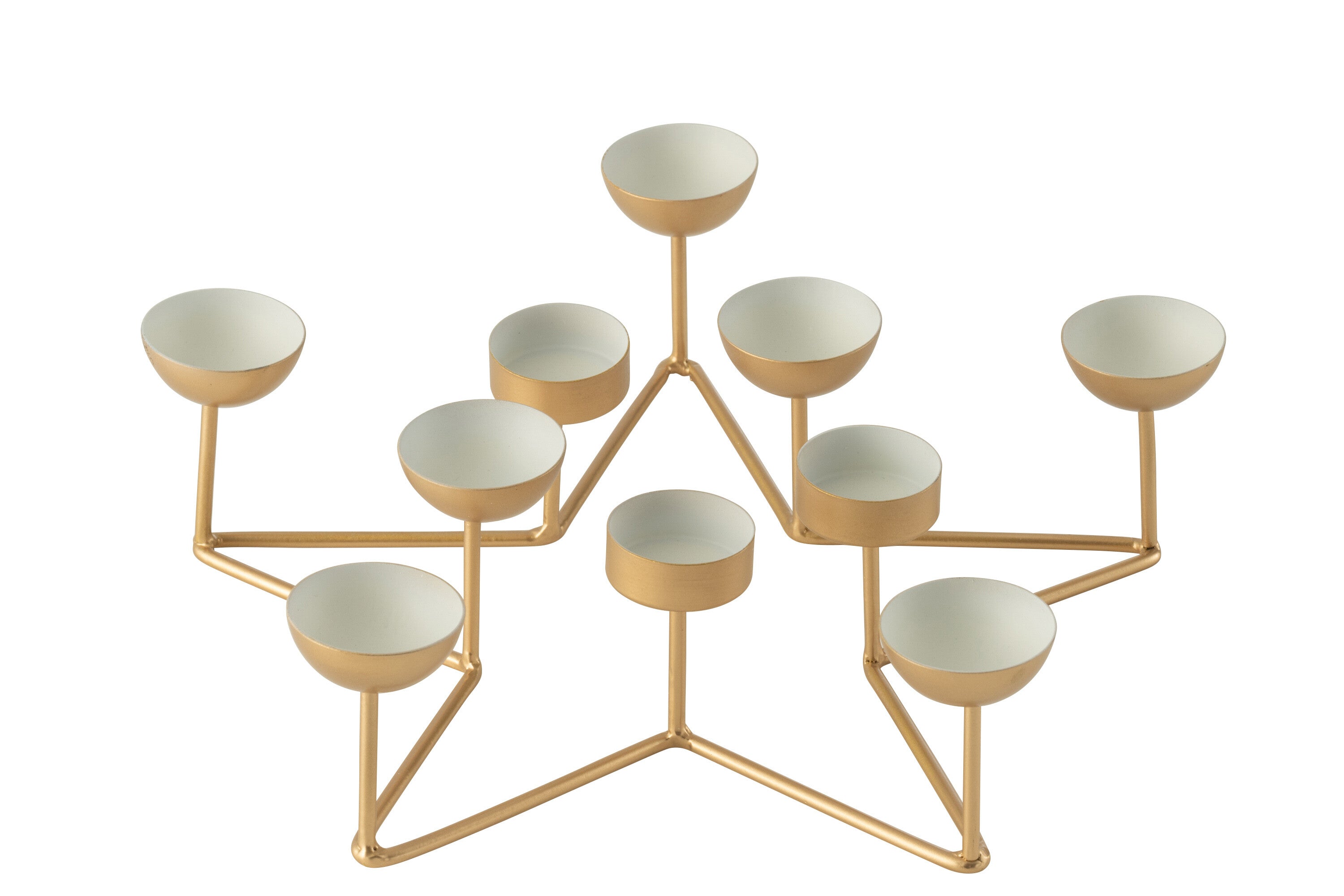 Theelichthouder Ster Metaal Wit/Goud