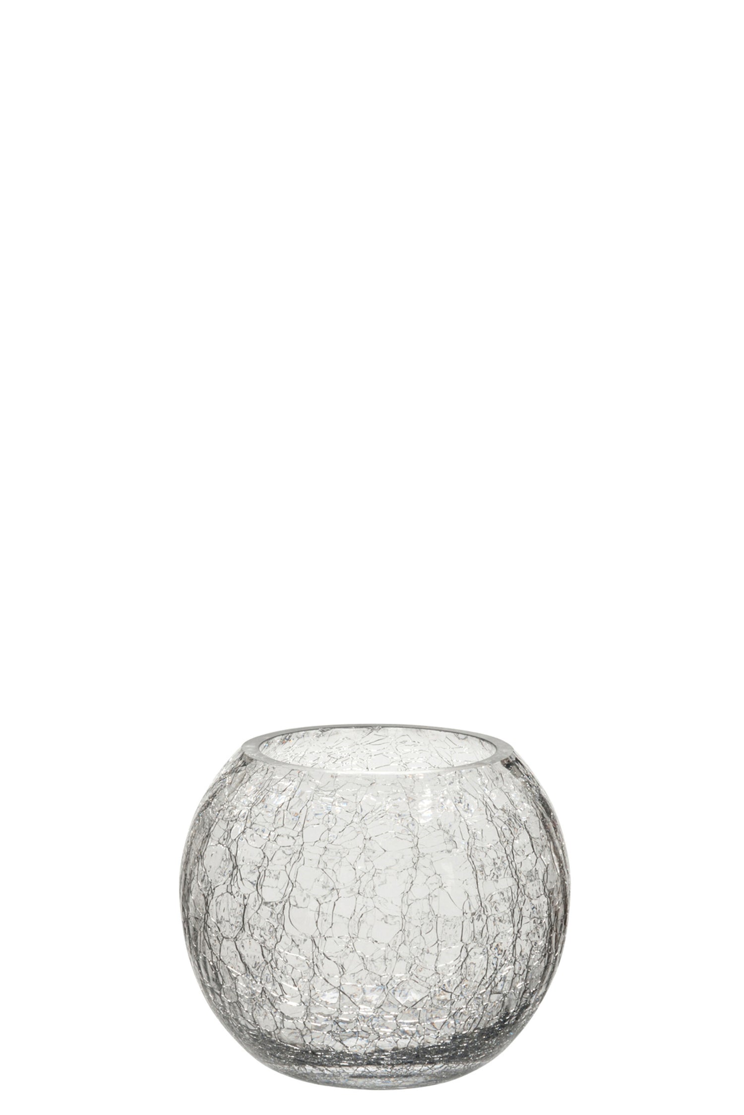 J-Line lantaarn Bol Craquele glas transparant klein