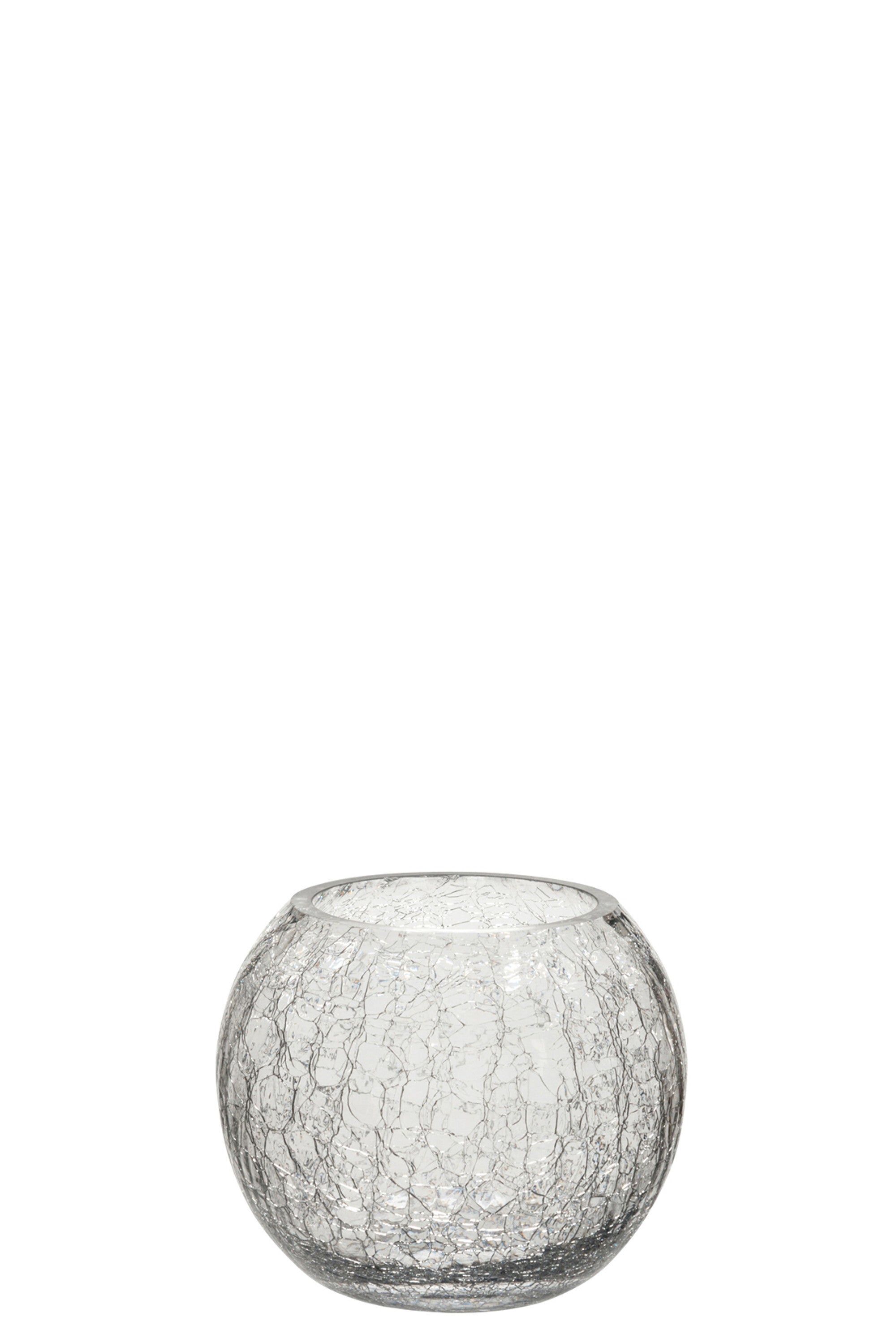 J-Line lantaarn Bol Craquele glas transparant klein