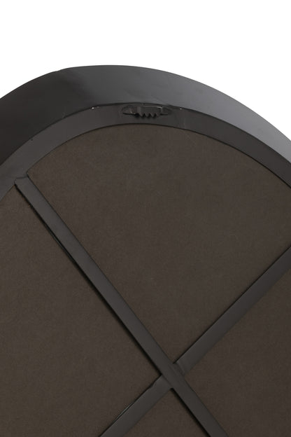 Wandspiegel Rond Metaal/Glas Zwart Klein