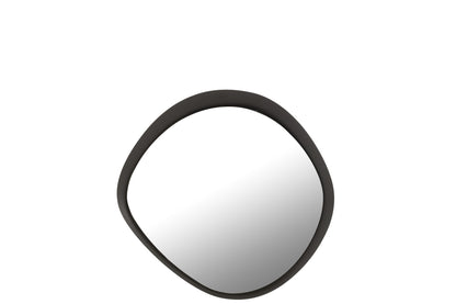 Wandspiegel Rond Metaal/Glas Zwart Klein