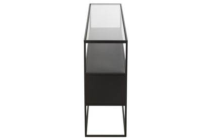 Console Vierkant Metaal/Glas Zwart