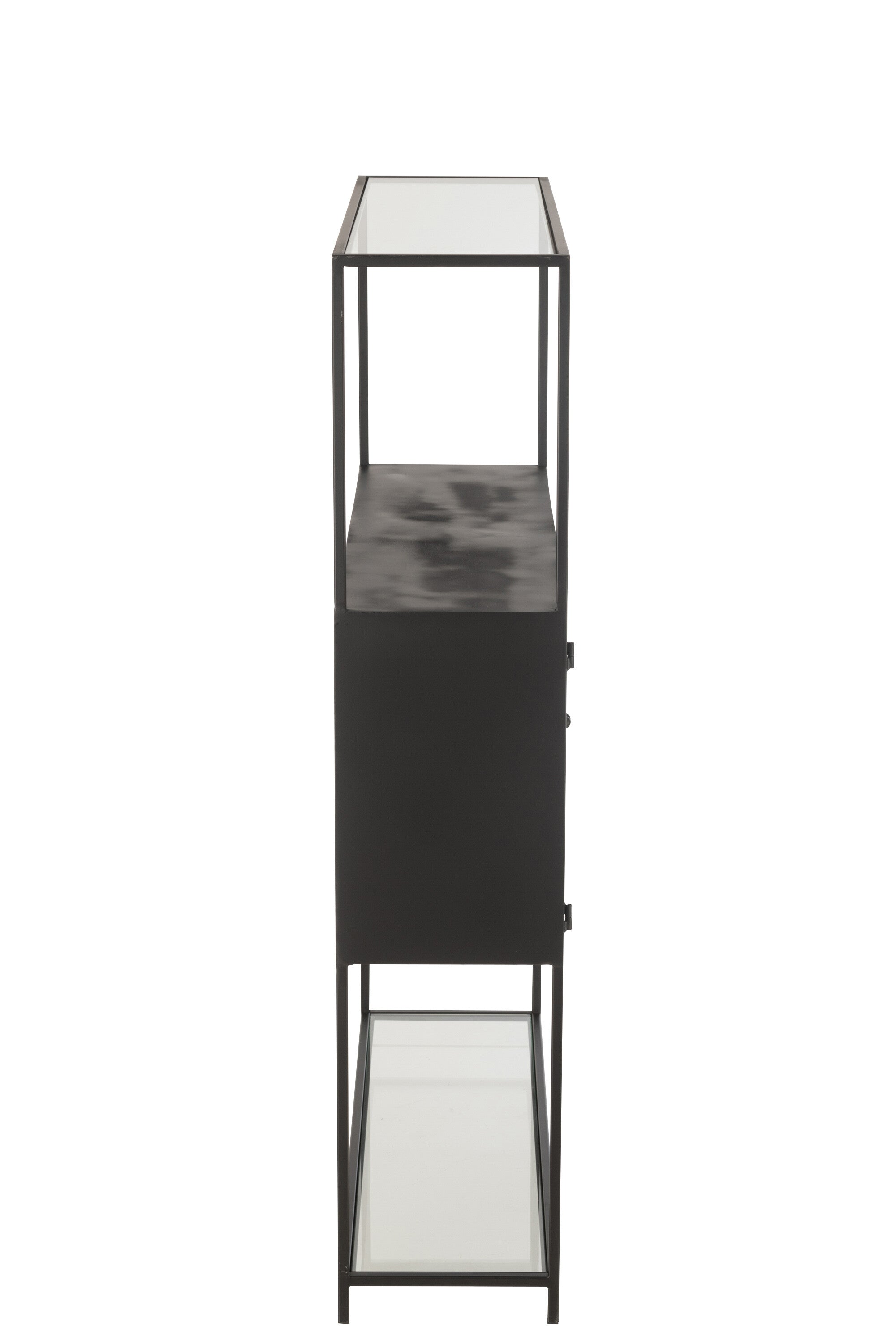 Plank Rechthoek Metaal/Glas Zwart