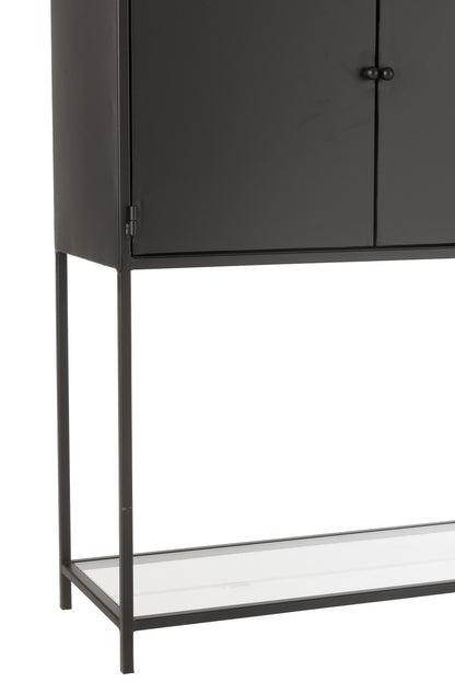 Plank Rechthoek Metaal/Glas Zwart