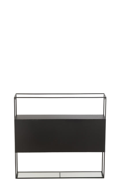 Plank Gezien Metaal/Glas Zwart