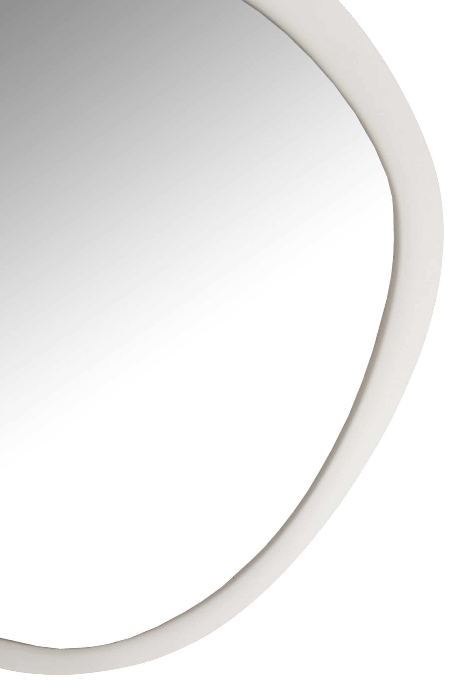 Wandspiegel Rond Metaal/Glas Wit Klein