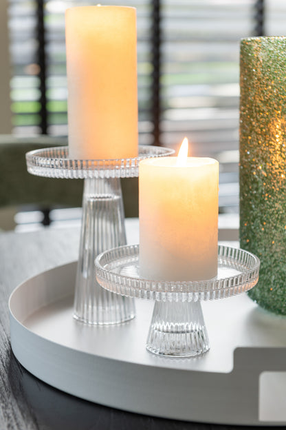 Set van 3 dienbladen rond metaal wit