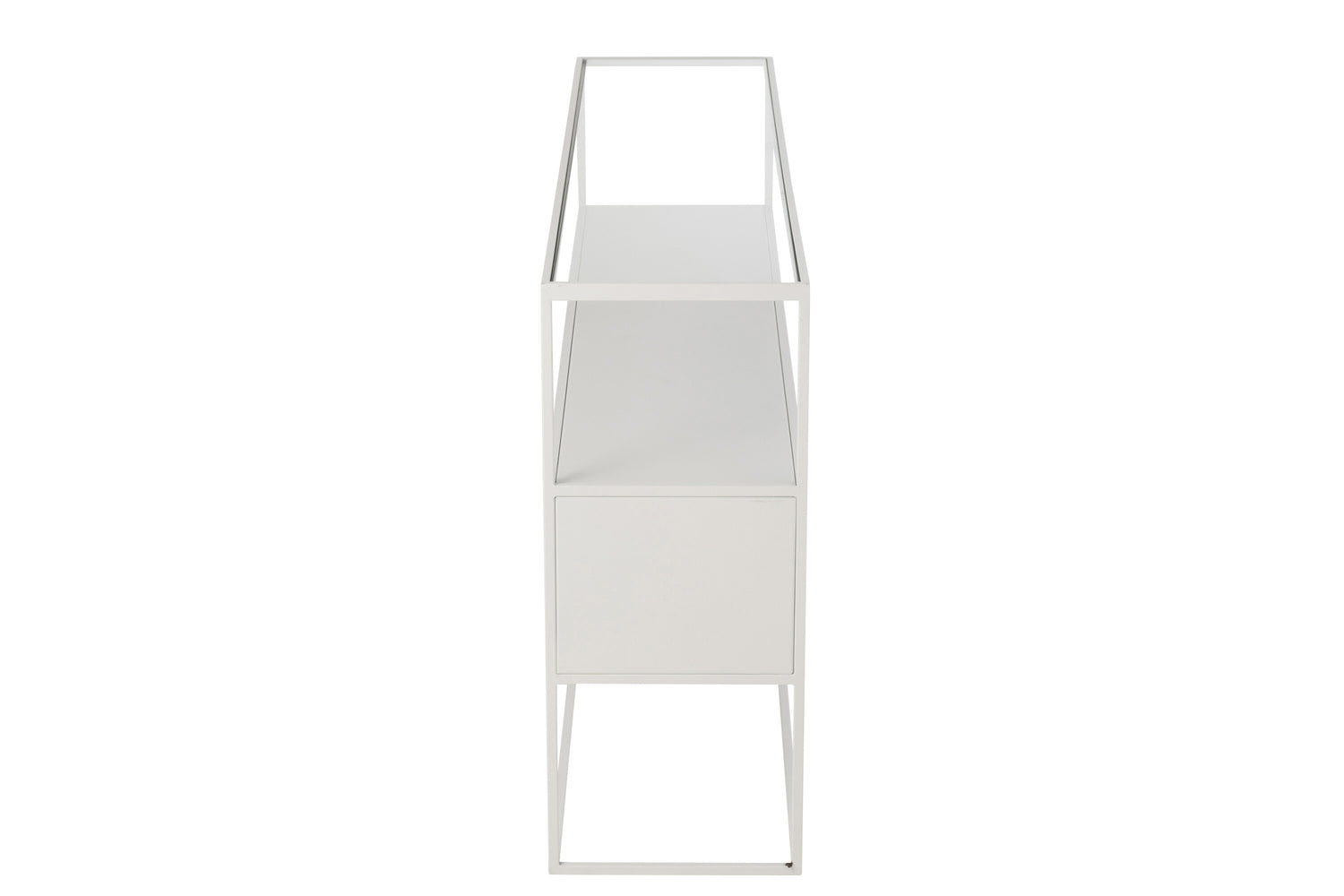 Console Vierkant Metaal/Glas Wit