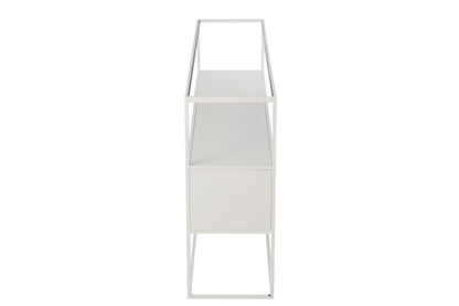 Console Vierkant Metaal/Glas Wit