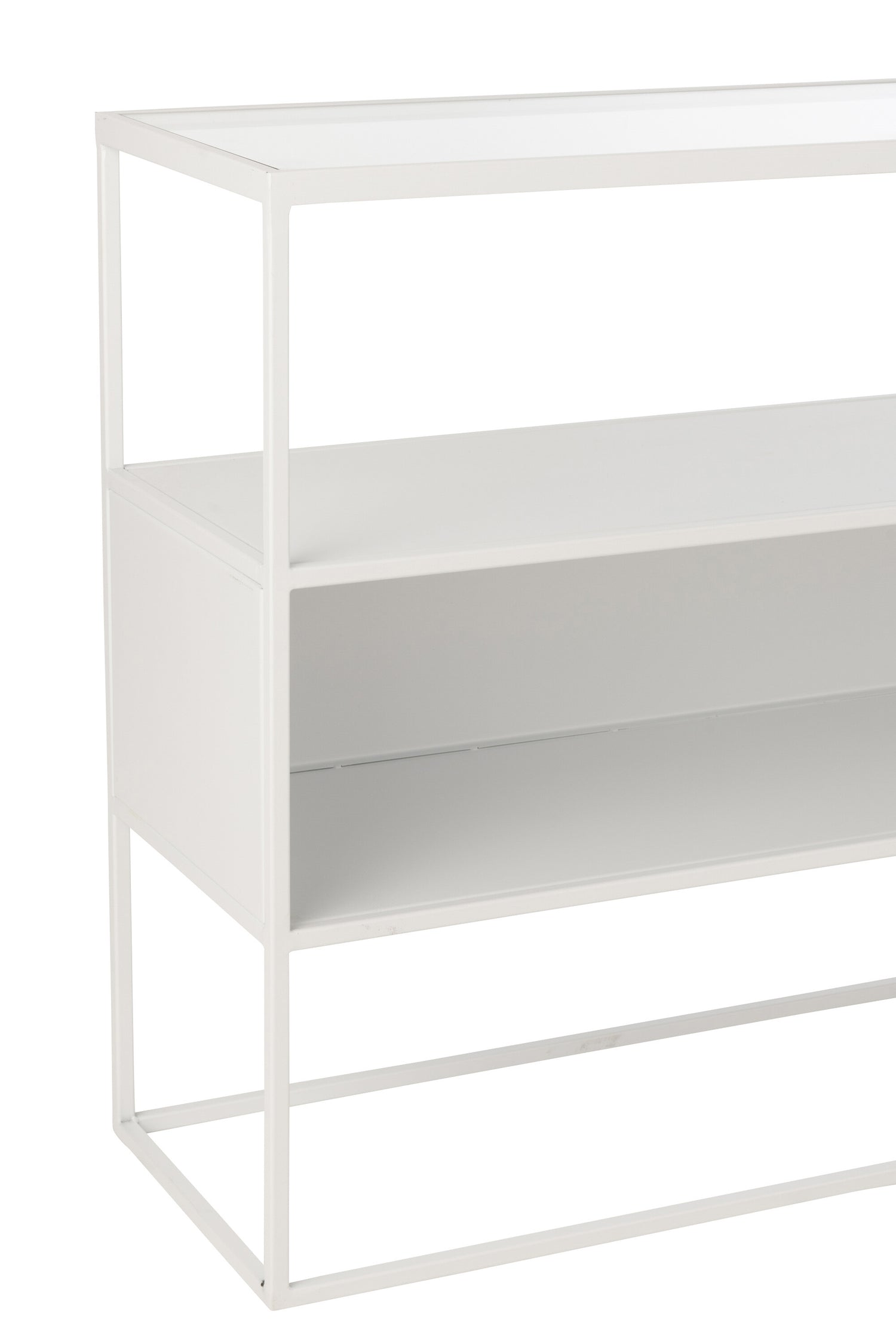 Console Vierkant Metaal/Glas Wit