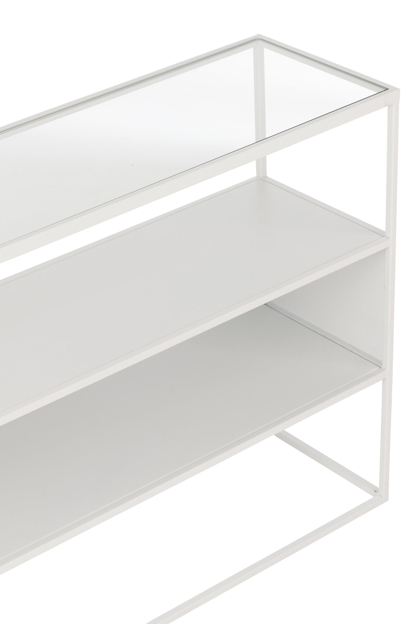 Console Vierkant Metaal/Glas Wit