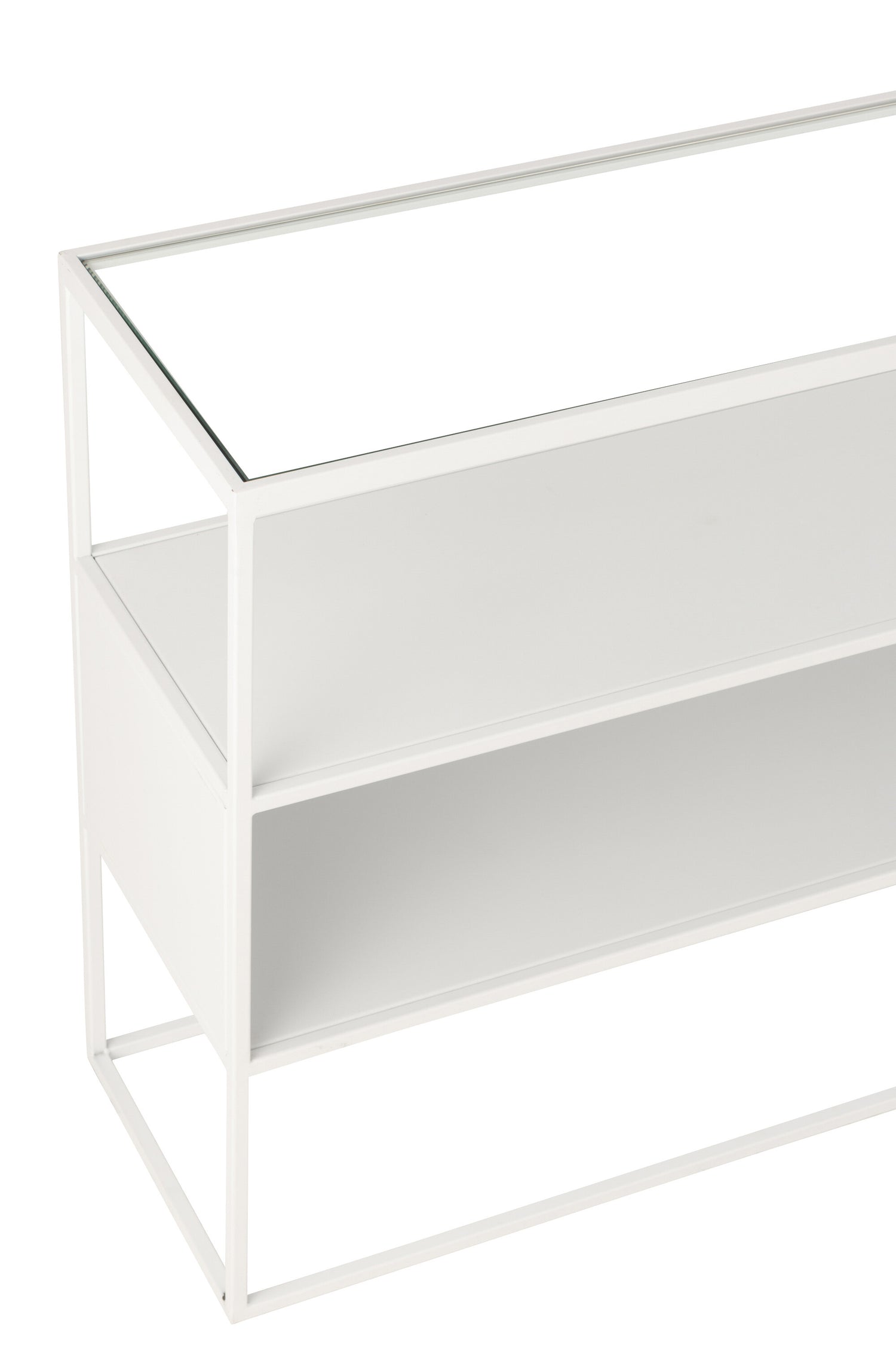 Console Vierkant Metaal/Glas Wit