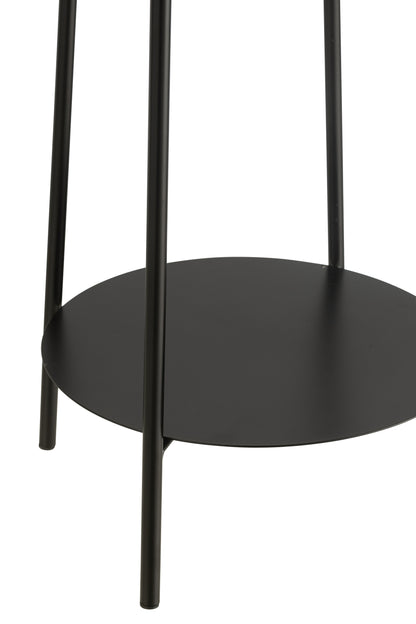 Bloemenstandaard Twee Metaal Zwart