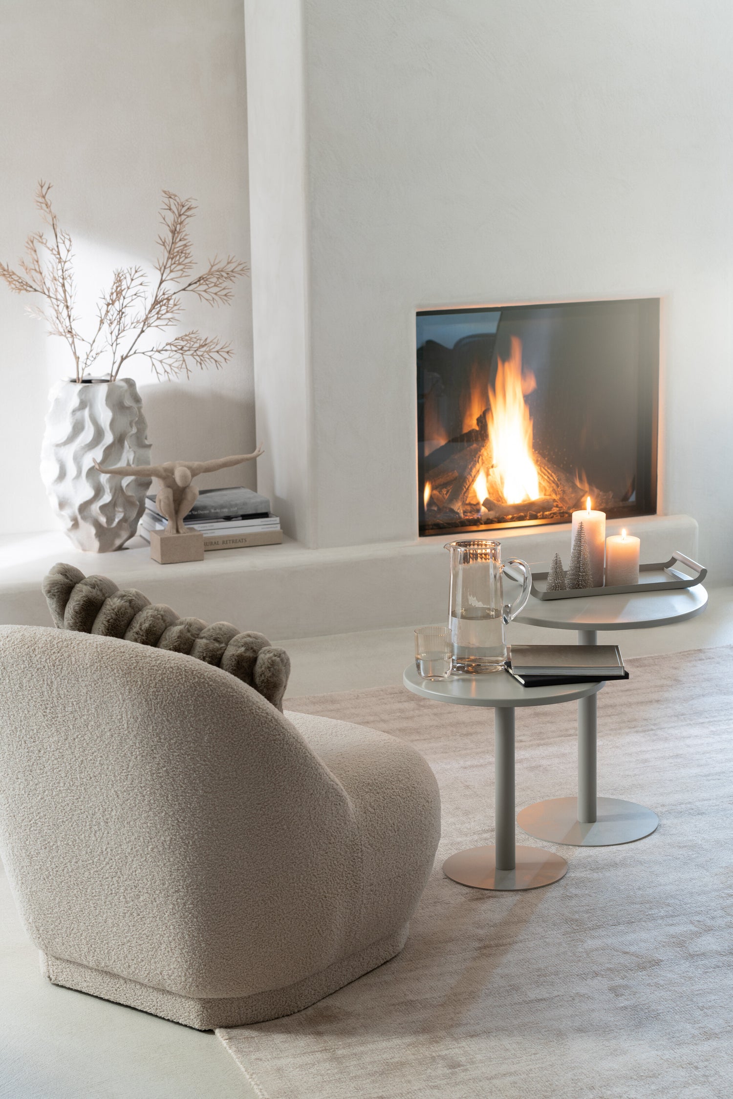 Set van 2 dienbladen Rechthoekig Metaal Grijs